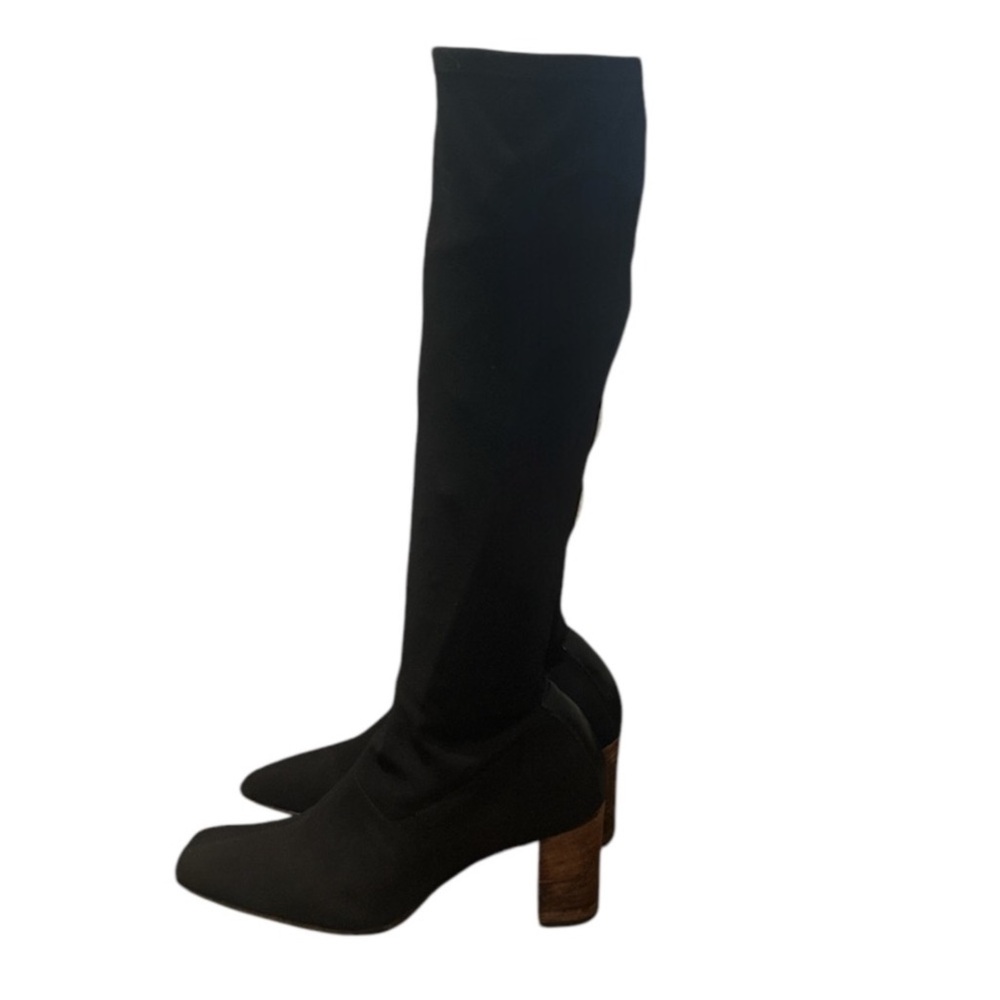 Authentic Gucci luxury designer vintage black stretch fabric tall boots Sz 5.5 - Picture 4 of 11